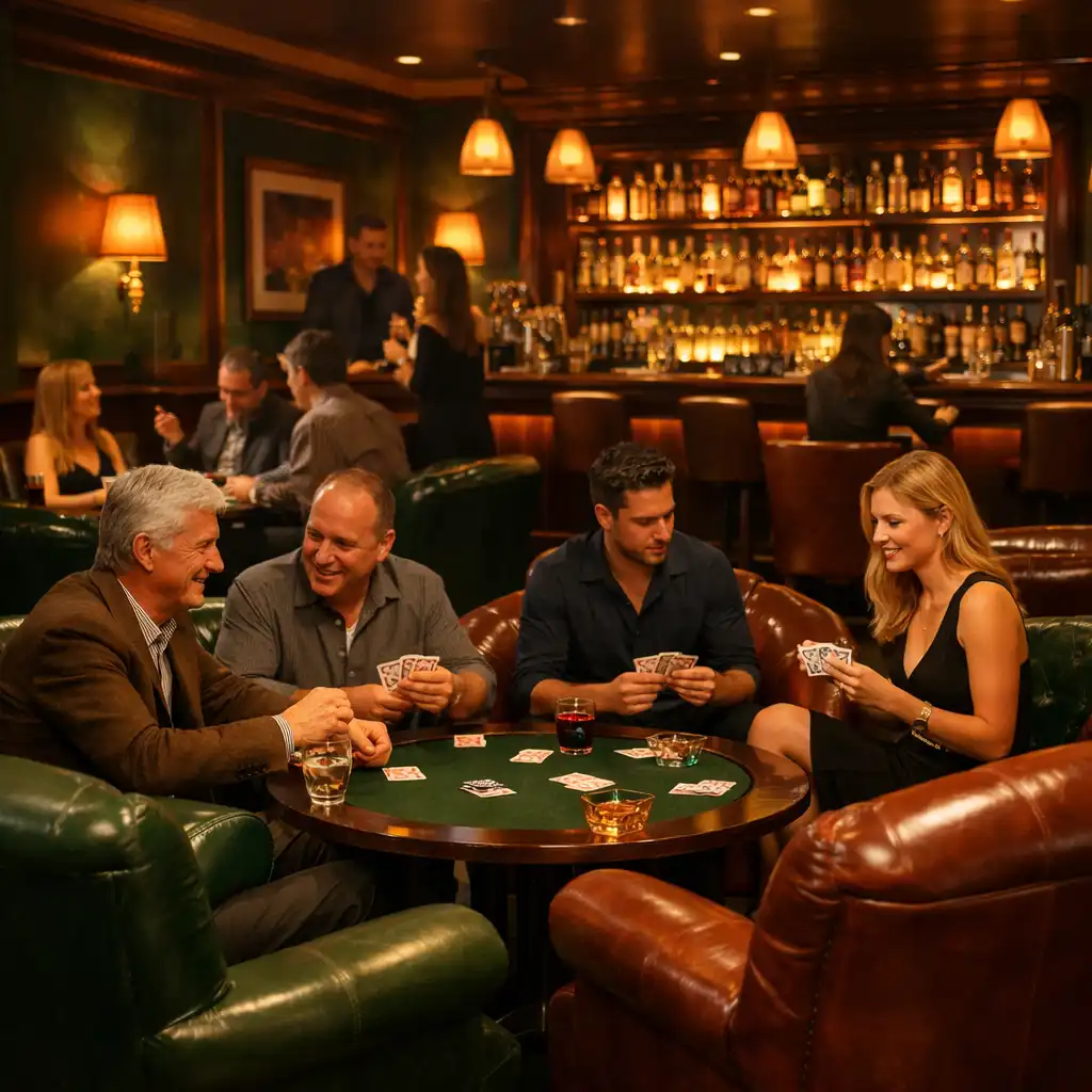 Poker Lounge élmény kényelmes fotelekkel és prémium bárpulttal